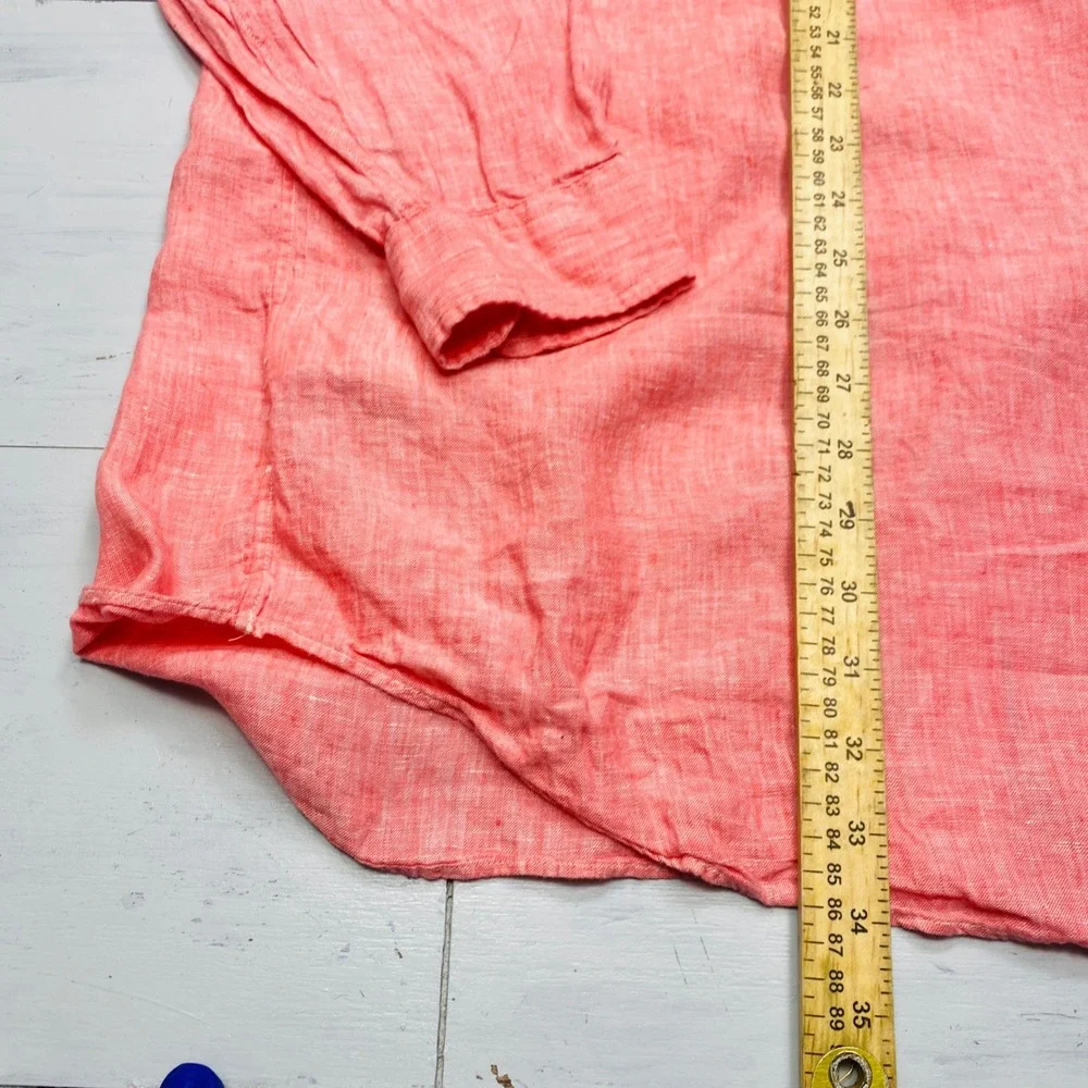 Polo Ralph Lauren Linen Shirt Men 2XLT Coral Pink Long Sleeve Pony Logo Big Tall